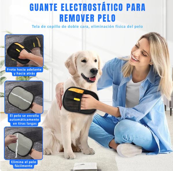 Guante Removedor de Pelo y cortaúñas para mascotas